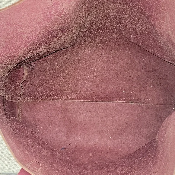 Large J.Crew Burgundy Striped Leather Tote Bag - Picture 9 of 14